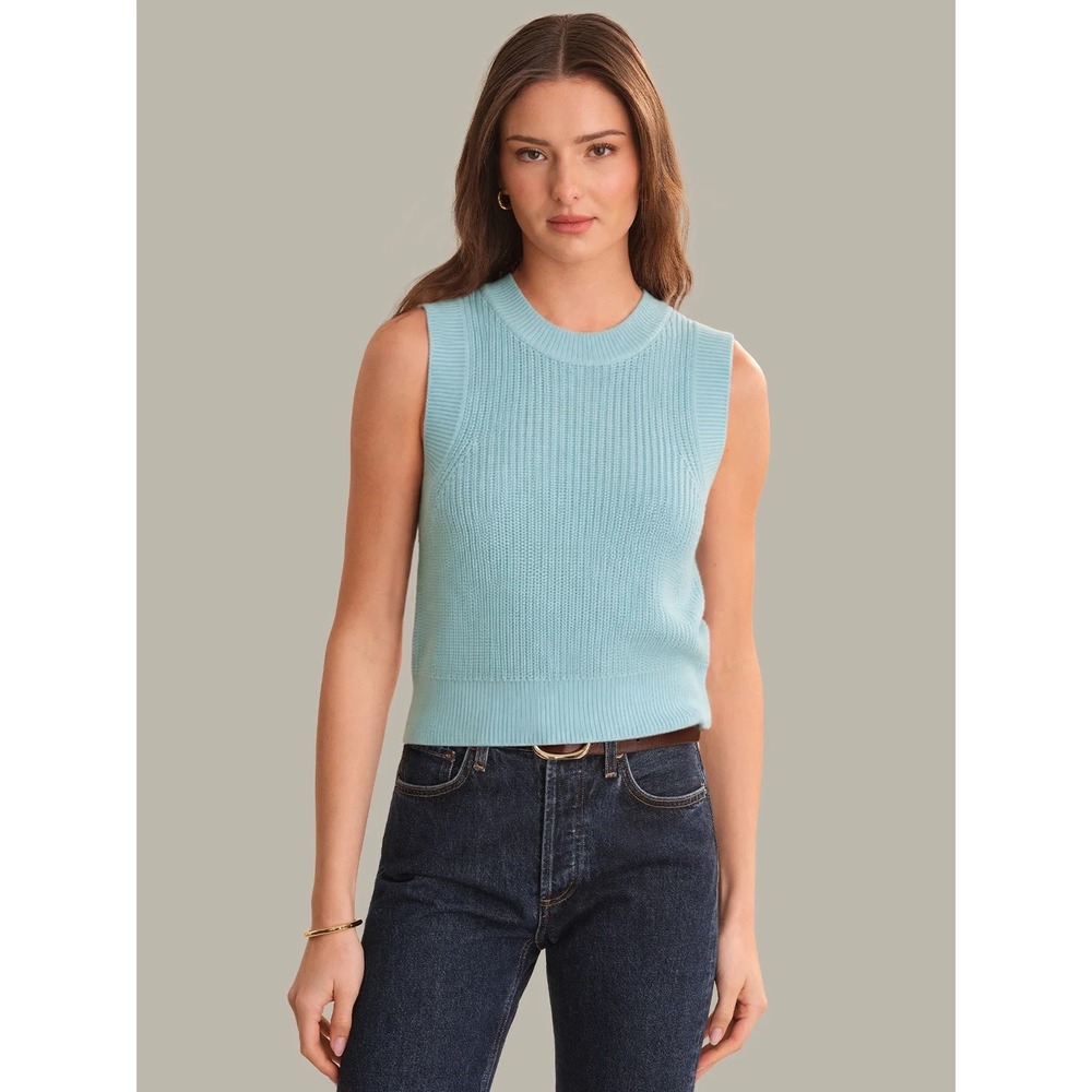 DEMI high CrewNeck sleeveless knit tank NWOT winter sky